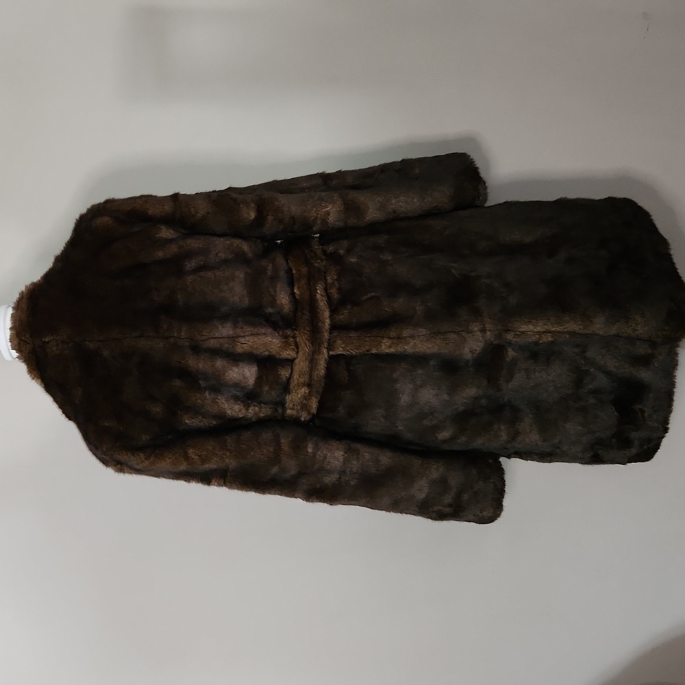 Nwt Frame Denim Faux Mink Long Wrap Coat - Picture 12 of 17